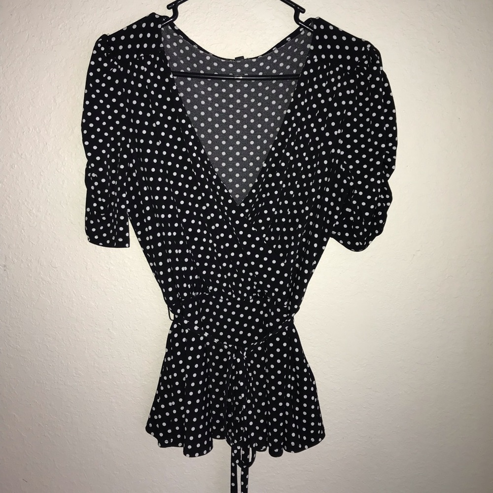 B&W Polkadot Top
